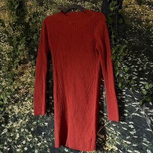 New Look Long Sleeve Red Knit Dress